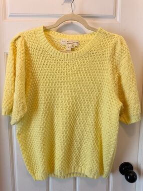 saltwater LUXE Pale Yellow Knit Short Sleeve Sweater